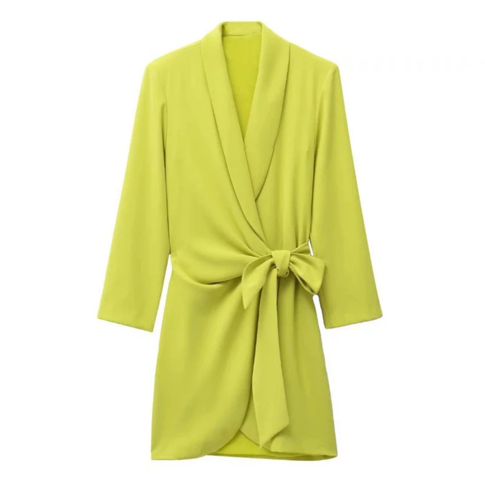 Long Sleeve Wrap Mini Dress